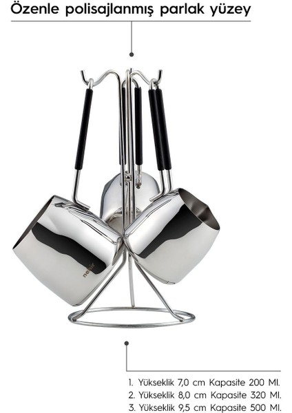 Şık 4 Parça Paslanmaz Çelik Cezve Takımı, Dayanıklı ve Modern Tasarım fiyatları