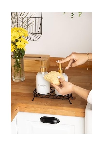 Standlı 2 Li Sıvı Sabunluk Siyah Gold Kapak fiyatları