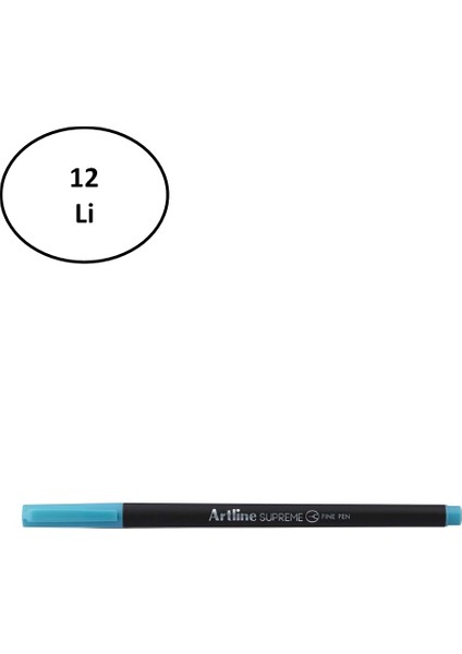 Supreme 0.4mm Fine Keçe Uçlu Kalem Mavi 12'li