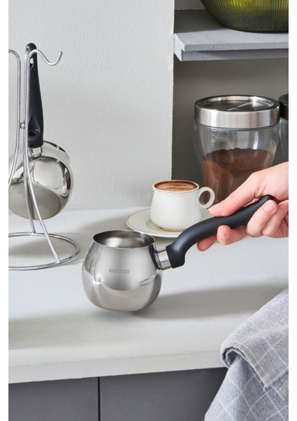 3'lü Standlı Kahve Cezvesi Seti, Şık ve Kullanışlı Siyah Tasarım modelleri