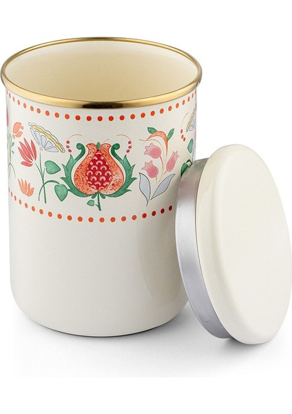 Bej Emaye Büyük Düz Kavanoz, Şık ve Dayanıklı Saklama Çözümü modelleri