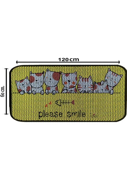 Elekli Tuvalet Desenli Önü Kedi Kumu Paspası 60X120 cm Desen 5 fiyatları