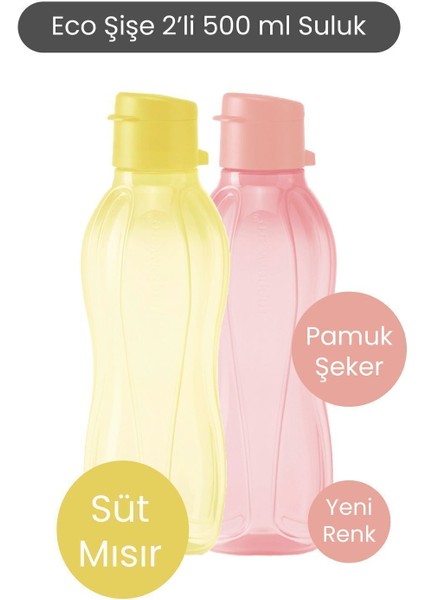 Renkli 2'li 500 ml Plastik Suluk Seti, Hafif ve Şık Tasarım fiyatları