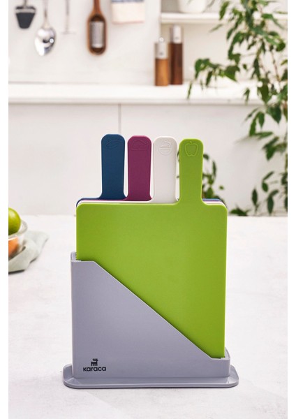 5 Parça Gri Kesme Tahtası Seti, Dayanıklı ve Şık Mutfak Gereci