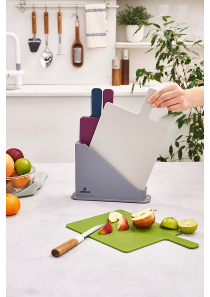 5 Parça Gri Kesme Tahtası Seti, Dayanıklı ve Şık Mutfak Gereci modelleri