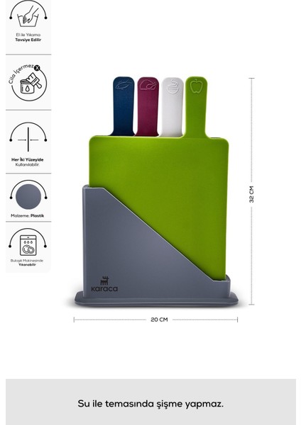 5 Parça Gri Kesme Tahtası Seti, Dayanıklı ve Şık Mutfak Gereci fırsatları