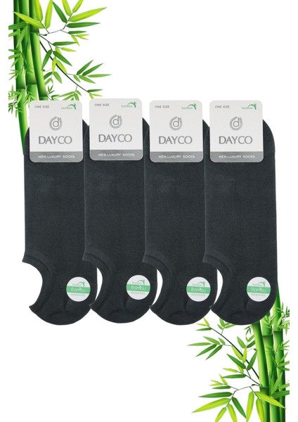 Füme Renk Yazlık Erkek Bambu Sneakers Çorap 4'lü Set