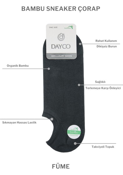 Füme Renk Yazlık Erkek Bambu Sneakers Çorap 4'lü Set fiyatları