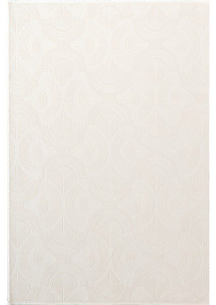 Icon IC002W Krem Modern Desen Akrilik Pamuk Tabanlı Salon Koridor Oturma Yatak Odası Halısı