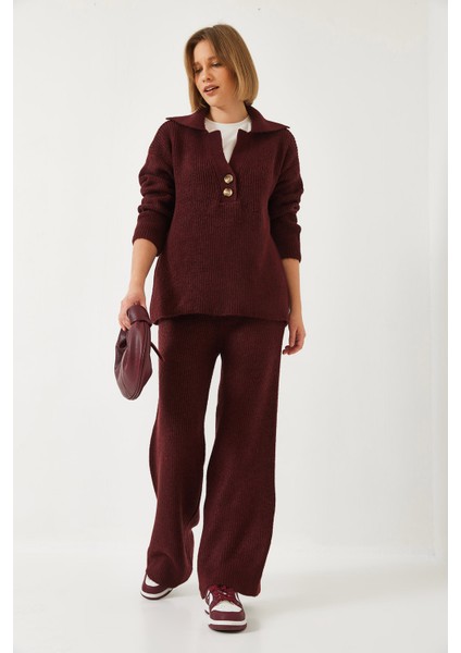 Kadın Gömlek Yaka Kalın Triko Alt Üst Takım fiyatları