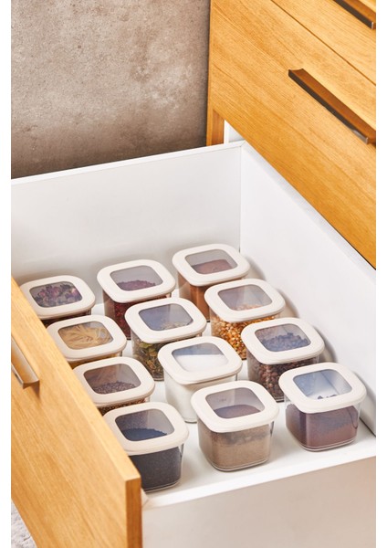 12'li 550 ml Saklama Kabı Seti Bej Renkli, Pratik ve Şık Mutfak Gereçleri fiyatları