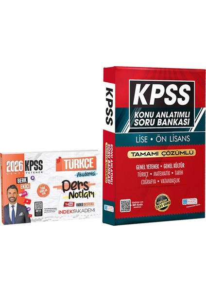 2026 Kpss Genel Yetenek Genel Kültür Türkçe Akademisi Ders Notları - Lise Önlisans Konu Ant. Soru