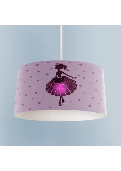 Renkli Kalpli Prenses Kız Çocuk Odası Avizesi