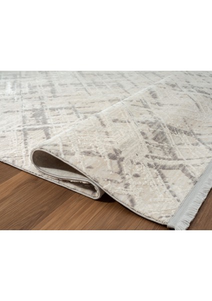 Kaftan KF004G Gri Halı Kabartma Desenli Akrilik Halı Tozuaz Salon Halısı Yatak Odası Halısı Koridor fırsatları