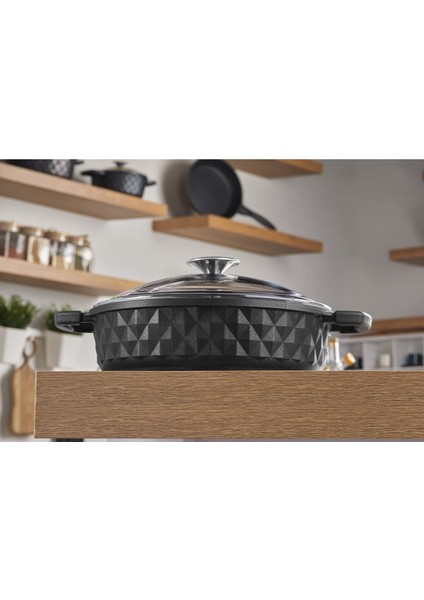 Döküm Basık Tencere, Siyah, 26 Cm, Dayanıklı ve Şık Mutfak Gereci modelleri