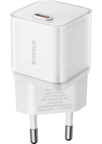 GAN5S Hızlı Şarj Adaptörü 1c, 20W Eu, Ay Beyazı