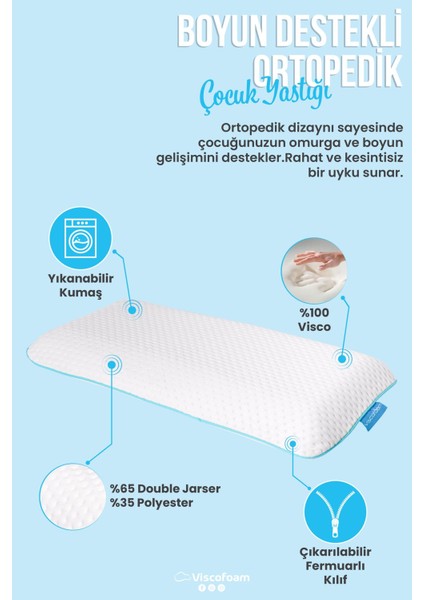 Çocuklar Için Ortopedik Visco Yastık 67.5X33X6CM, Konfor ve Sağlık Sağlar fırsatları