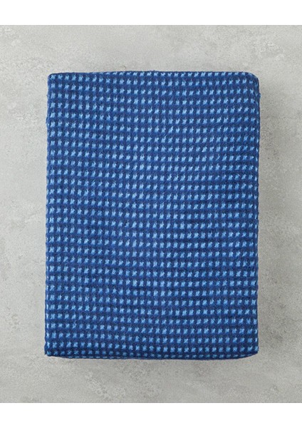 Lacivert ve Mavi Renkli Pamuklu Waffle Televizyon Battaniyesi, Yumuşak ve Şık Tasarım indirimleri