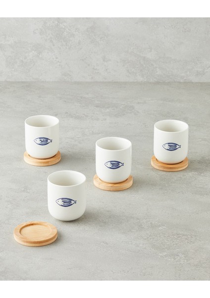 Mavi 8'li 150 ml Seramik Fincan Seti, 4 Kişilik, Şık ve Dayanıklı Tasarım fiyatları