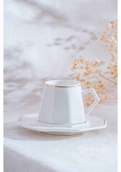 6 Kişilik Beyaz Kahve Fincanı Takımı, 90 Ml, Şık ve Kaliteli Tasarım