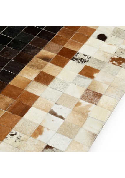 El Dokuma Gerçek Dana Derisi Halı – Kahverengi Patchwork Hakiki Deri Salon Halısı fırsatları