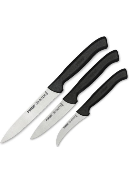 Siyah Saplı 3'lü Günlük Mutfak Seti, Şık ve Kullanışlı Ev Mutfağı Gereçleri