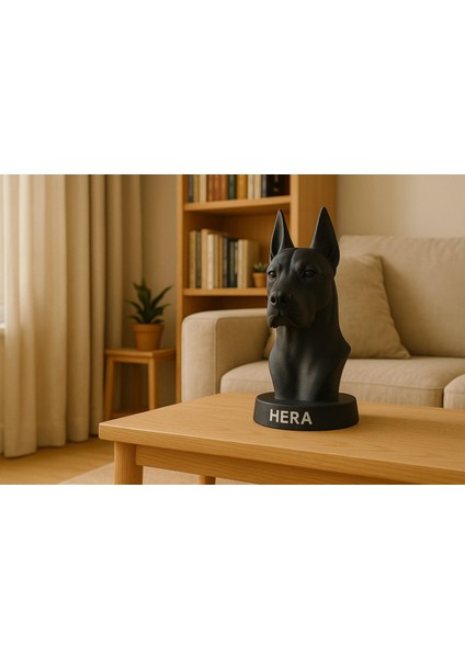 Siyah Great Dane (Danua) Köpek Büstü – Dekoratif Heykel fiyatları