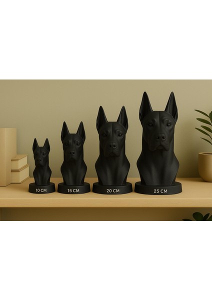 Siyah Great Dane (Danua) Köpek Büstü – Dekoratif Heykel indirimleri
