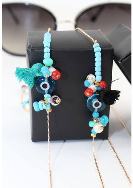 Gold Nazar Boncuklu Gözlük Ipi. Kadın Gözlük Zinciri. Gözlük Ipi. Gözlük Ipi Askısı. Gözlük Zinciri.