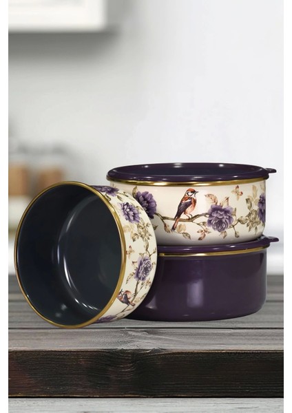 Renkli Emaye Üçlü Saklama Seti, Şık ve Kullanışlı Mutfak Düzeni Sağlar. fiyatları