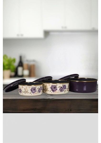 Renkli Emaye Üçlü Saklama Seti, Şık ve Kullanışlı Mutfak Düzeni Sağlar. fırsatları