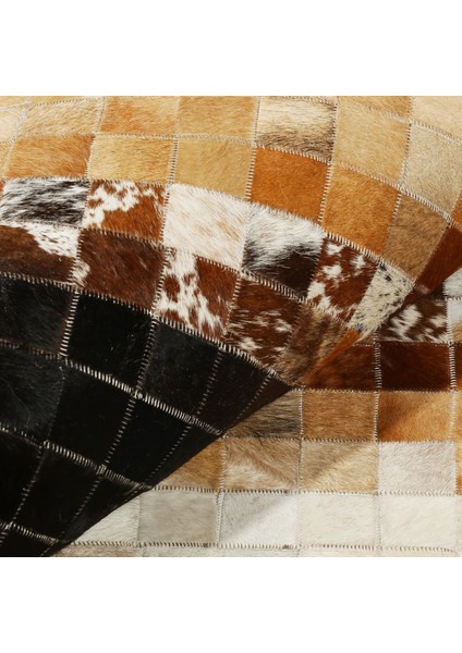 Bej Kahverengi Doğal Dana Derisi Patchwork Halı – El Yapımı Hakiki Deri Dekoratif Mutfak Halısı fırsatları