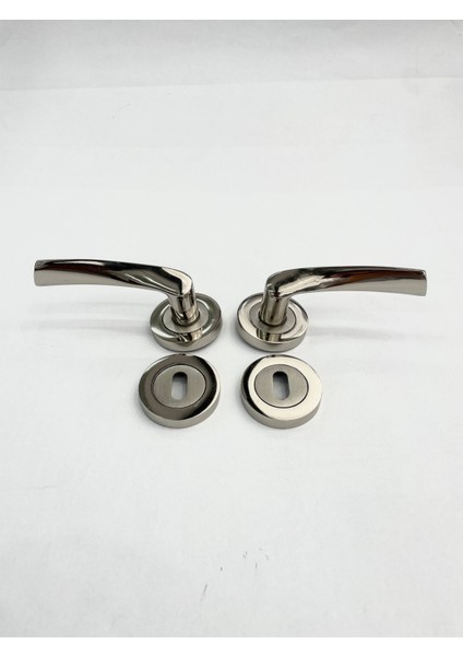 Lüx Bravo Oda Kapı Kolu - Daire Rozetli Nikel 1 Takım -No : 13 fiyatları