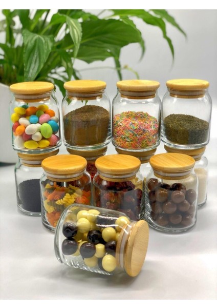 12'li Ahşap Kapaklı 500ML Kavanoz Takımı, Şık ve Kullanışlı Büyük Boy Set modelleri