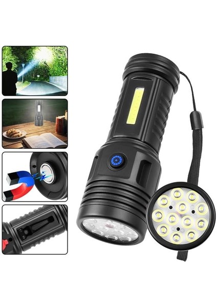 PM-26722 Plastik 4+2 Modlu Şarjlı 12 Ledli El Feneri modelleri