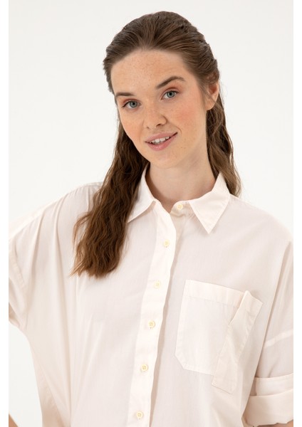 Kadın Krem Gömlek Desenli 50300096-VR071 fiyatları