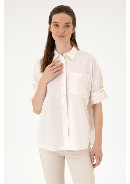 Kadın Krem Gömlek Desenli 50300096-VR071 modelleri