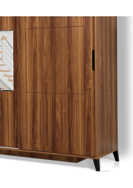 Huga Sürgülü 2 Kapaklı Aynalı Gardırop, Ceviz, Ölçü Seçenekleri indirimleri