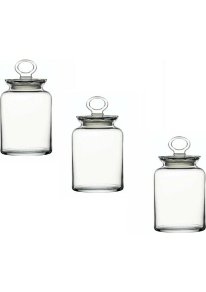 Beyaz 3'lü Cam Vakum Kapaklı Kavanoz Seti, 2640CC, Şık ve Kullanışlı Tasarım