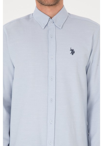 Erkek Açık Mavi Gömlek Desenli 50316639-VR003