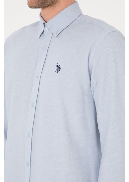 Erkek Açık Mavi Gömlek Desenli 50316639-VR003