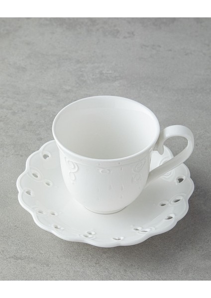 Beyaz Porselen 4 Parça Çay Fincanı Takımı, 180 Ml, 2 Kişilik, Şık ve Zarif Tasarım modelleri