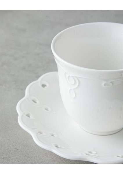 Beyaz Porselen 4 Parça Çay Fincanı Takımı, 180 Ml, 2 Kişilik, Şık ve Zarif Tasarım fırsatları