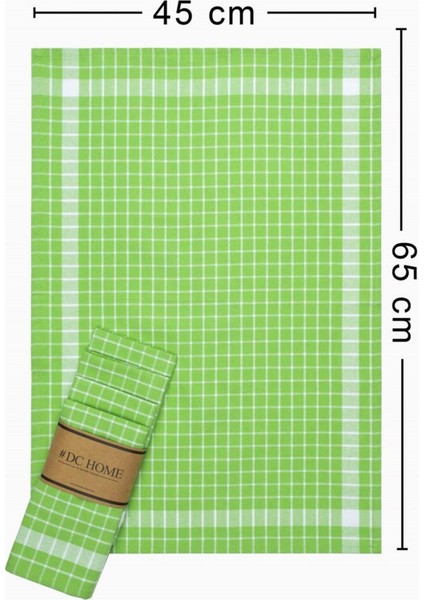 Yeşil Çizgili Dama Desenli Pamuklu Kurulama Bezi 5'li Set 45X65CM modelleri