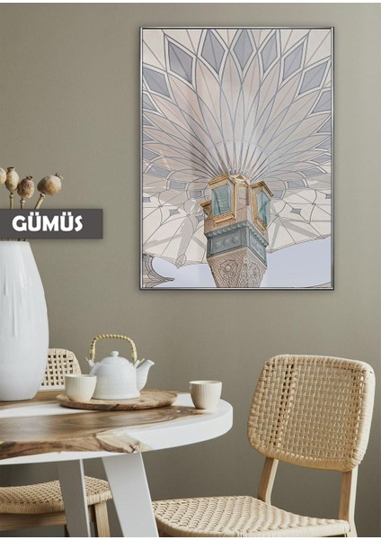 |soft Renk Dini Model |çerçeveli Temperli Cam Tablo Tekli Dikey