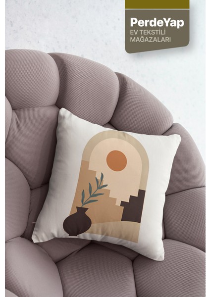 Etnik Afrika Sürrealist Desenli 4lü Dijital Baskılı Kırlent Kılıfı 016 modelleri