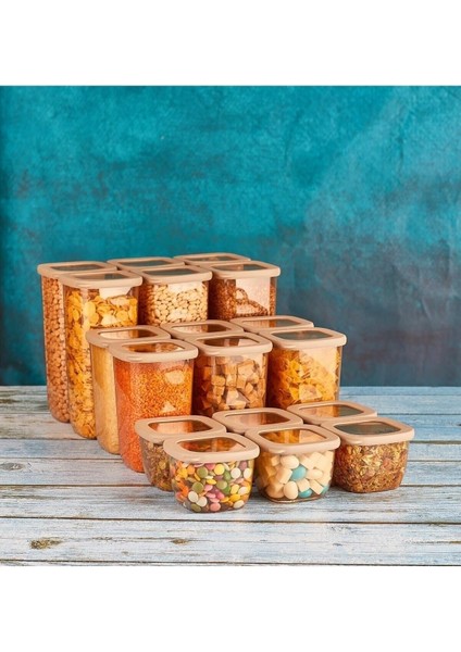 18'li Metalik Kumsal Saklama Kabı Seti, Çeşitli Boyutlarda, Şık ve Kullanışlı