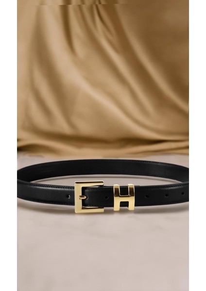 Williampolo Hakiki Deri Lüks Gold Toka Kadın Kemer