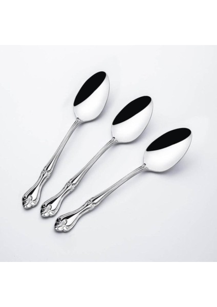 12'li Beyaz Tatlı Kaşığı Seti, Şık ve Kullanışlı Mutfak Aksesuarı