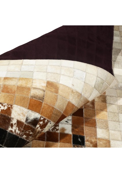 Bej Kahverengi Doğal Dana Derisi Patchwork Halı – El Yapımı Hakiki Deri Dekoratif Mutfak Halısı fiyatları